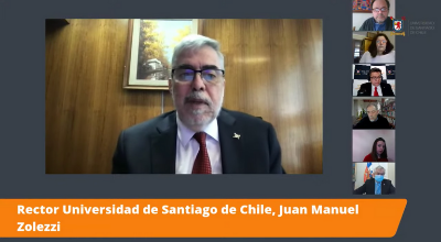 Imagen muestra una captura de pantalla de la ceremonia de lanzamiento del libro “Ley de etiquetado. La Salud por Sobre el Negocio”