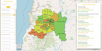 Foto que muestra el mapa georferenciado entregado a las comunas de Ciudad Sur