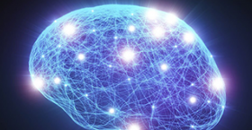 Imagen ilustrada que representa un cerebro humano y sus conexiones neuronales